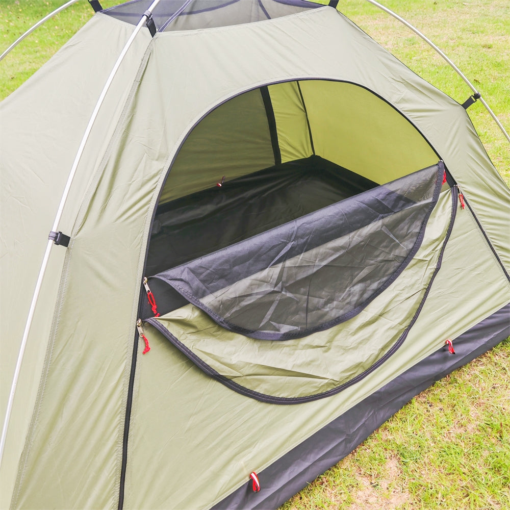 Tent poles and stakes for the ultralight 2-person dome tent, essential components for a sturdy camping shelter.