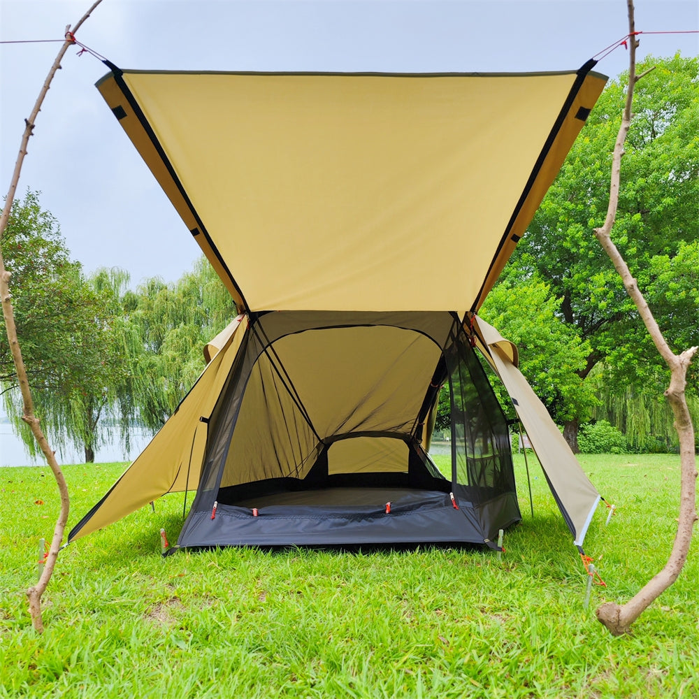 Backpacking 2-person tent, ultralight, tunnel style, waterproof for elements