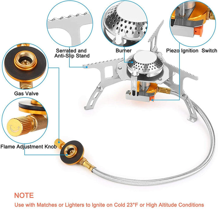 Ultralight 3700W Portable Camping Gas Stove with Piezo Ignition