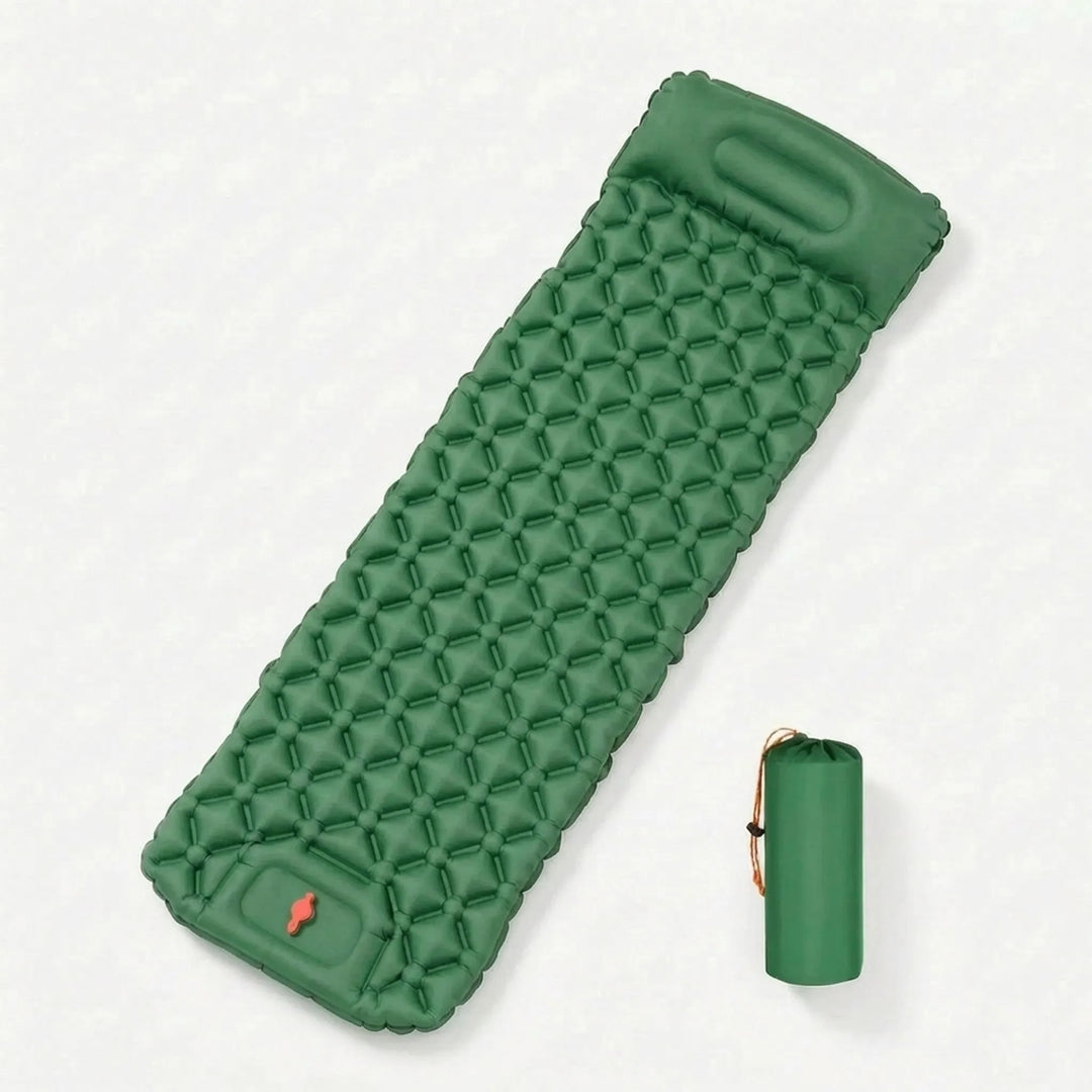 Blue ultralight backpacking sleeping pad for camping. Compact & lightweight outdoor gear for hiking & travel.