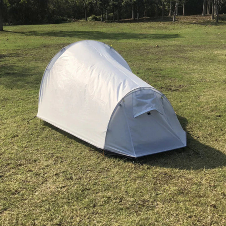 Outdoor shelter: 2-person ultralight tunnel tent, 1.58kg, compact for travel.