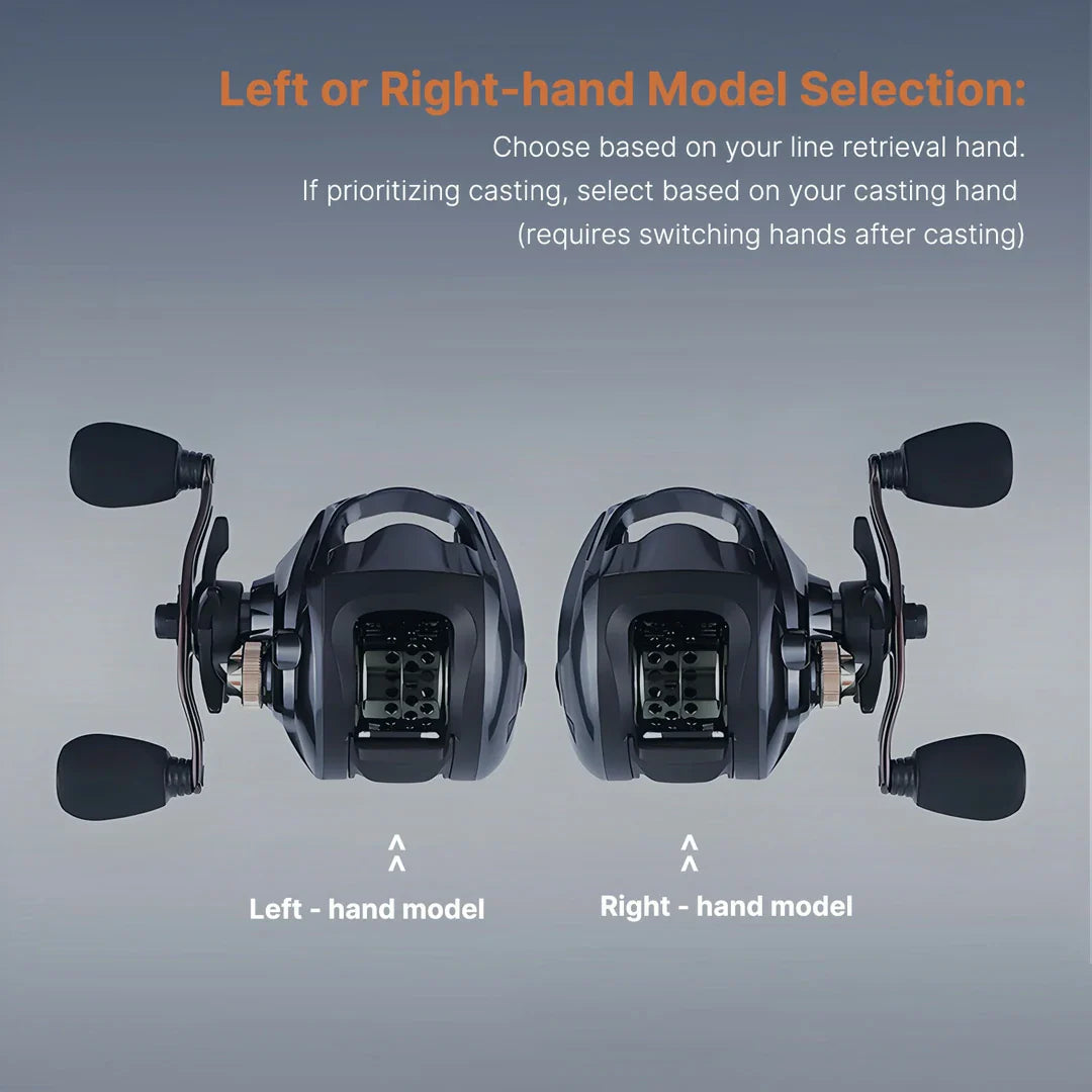 Modern ultralight baitcasting reel for fishing, featuring exceptional long distance cast control.