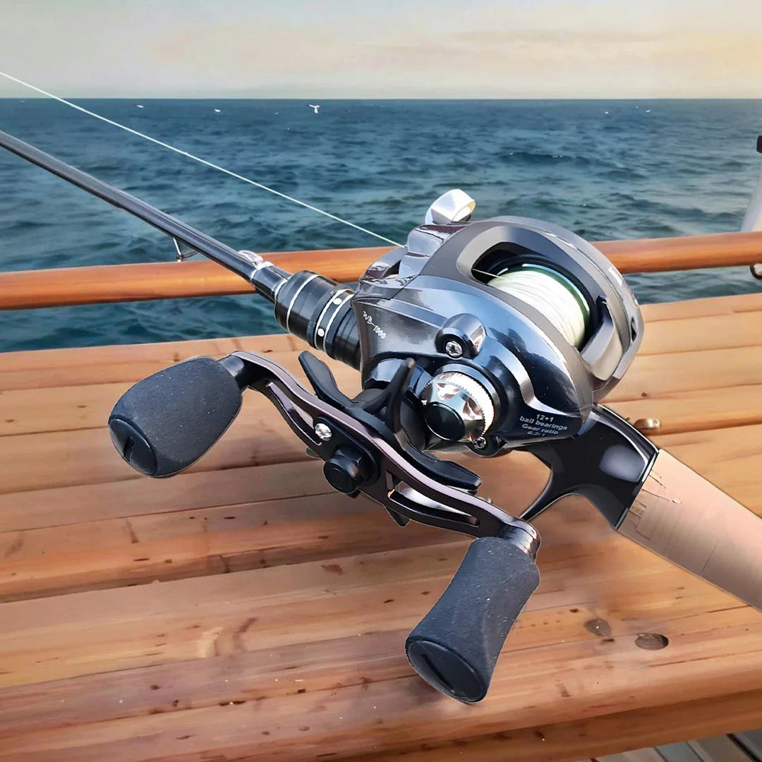 Ultralight baitcasting fishing reel, an essential for any fishing gear collection needing long casts.