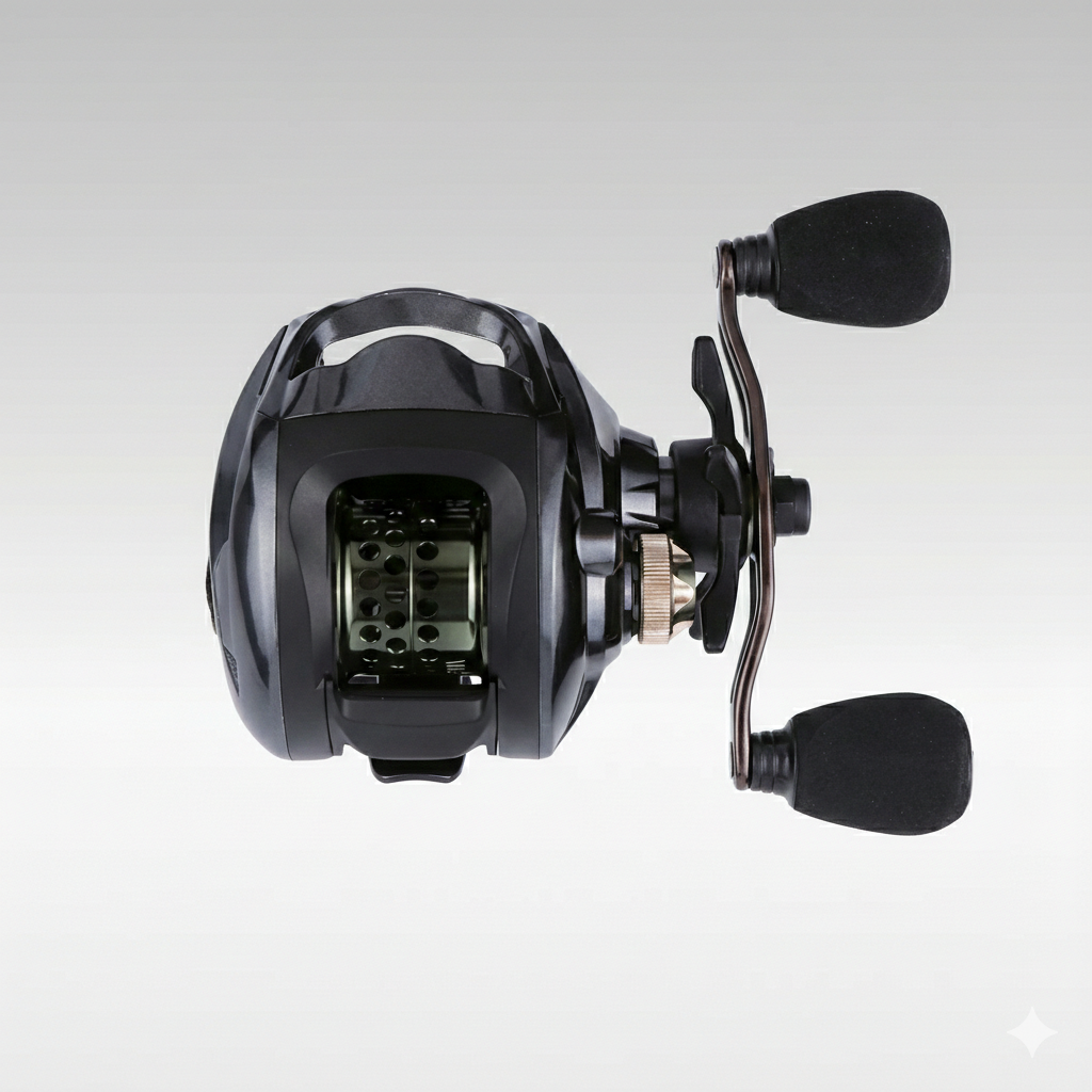 Dynamic ultralight baitcasting reel, delivering smooth performance for long distance fishing.