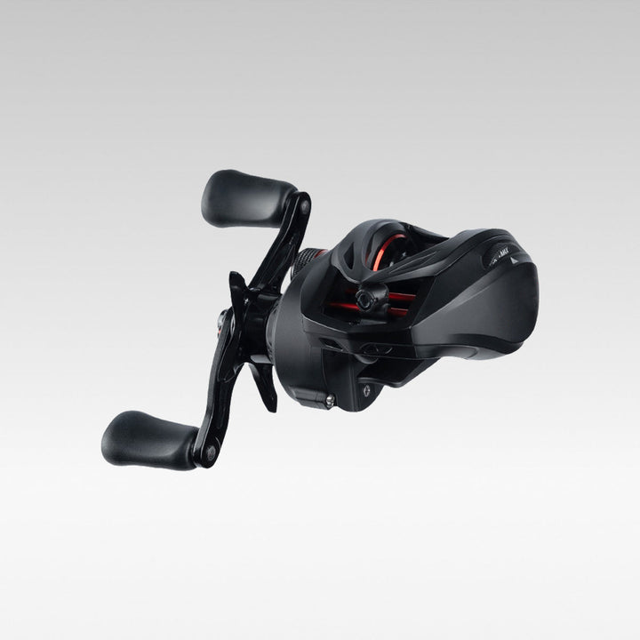 Ultralight baitcasting reel for bass fishing, black finish, left-hand retrieve, ergonomic handle, 12 BB for smooth casting