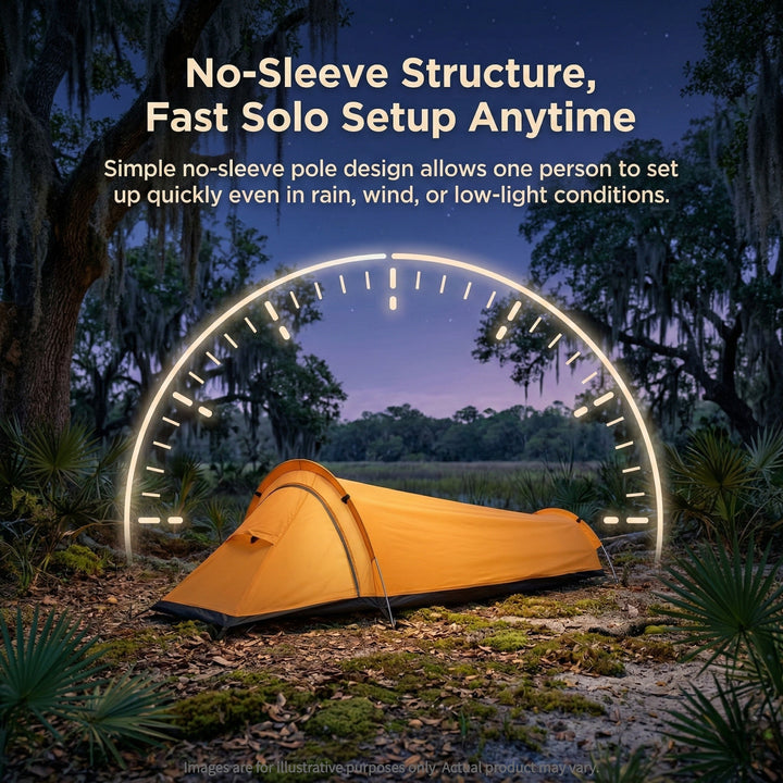Close-up of the waterproof fabric of an ultralight bivy tent.