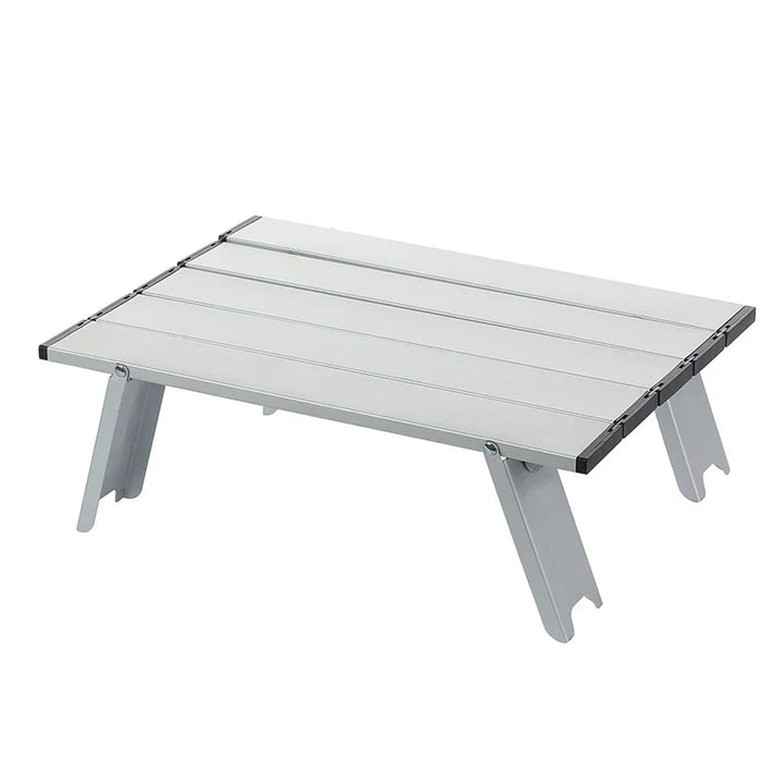 Backpacking gear: ultralight aluminum folding table, compact & durable for camp meals