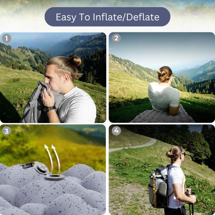 Unisex inflatable camping mattress, ultralight and portable for backpacking and outdoor