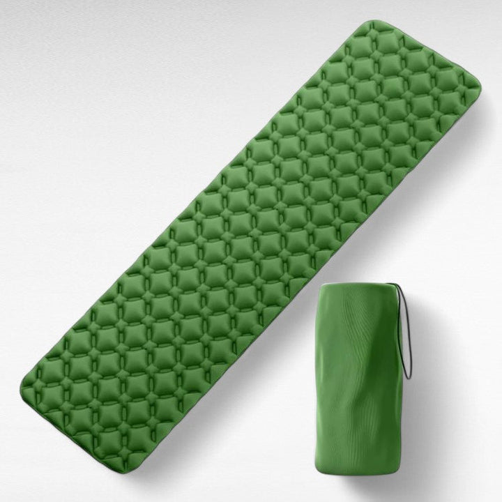 Compact inflatable sleeping pad, ultralight and portable camping mattress for outdoor use