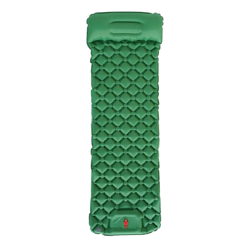 Ultralight camping mattress with non-slip texture, providing stability on various surfaces.