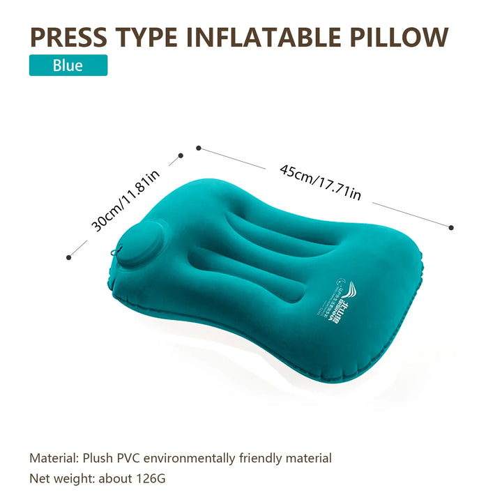 Outdoor comfort: ultralight inflatable camping pillow with excellent neck support, easy to inflate and pack.