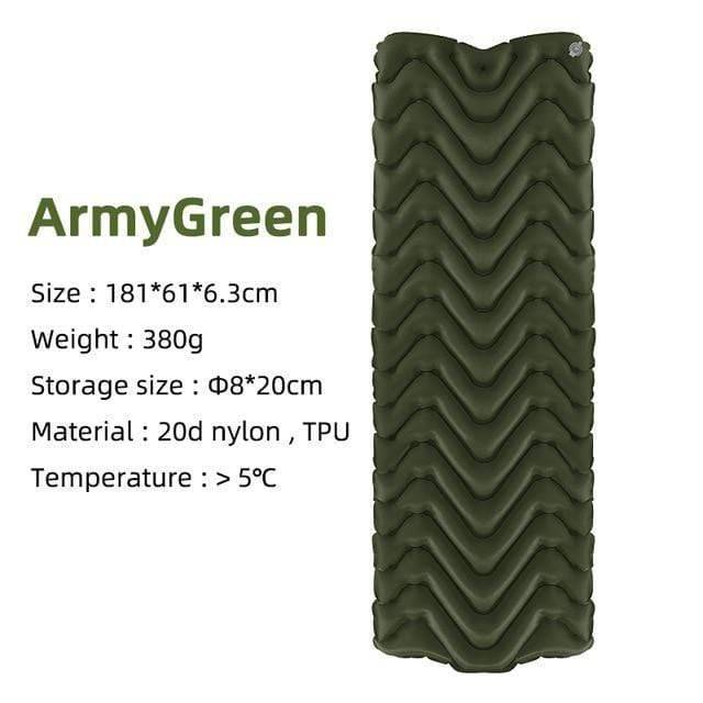 Close-up of the texture of an ultralight inflatable sleeping mat, ideal for camping gear