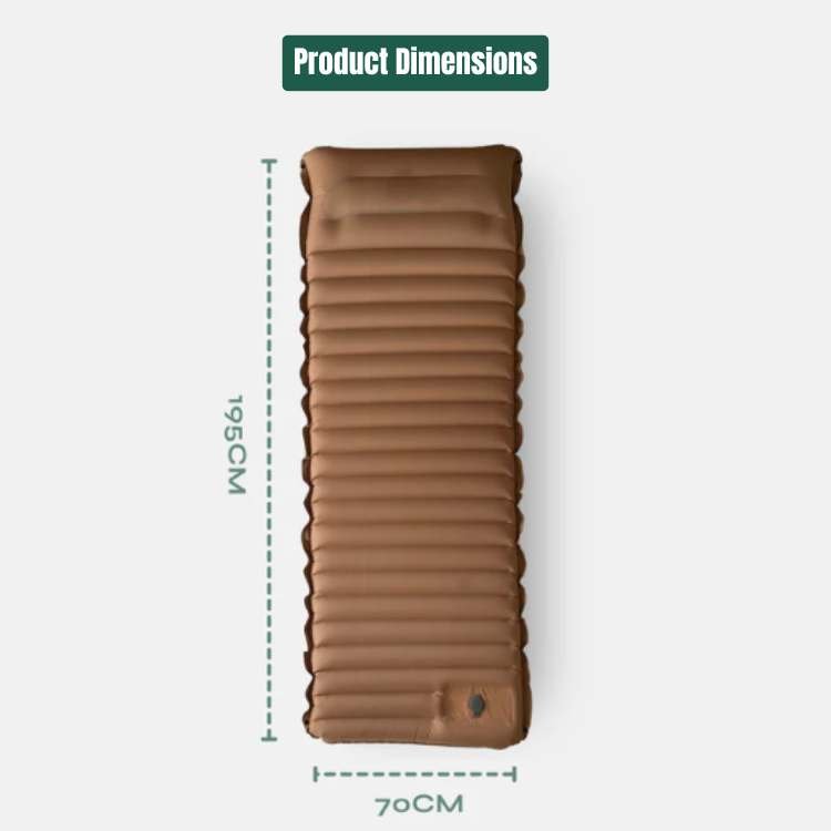 Compact and ultralight camping sleeping pad, made from ripstop material for outdoor enthusiasts.