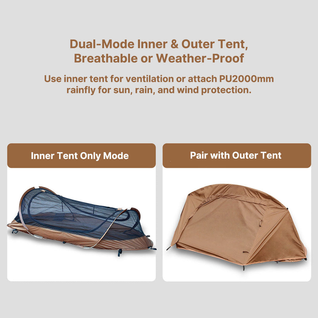 Waterproof instant tent fabric texture, highlighting its durability for rugged outdoor gear.