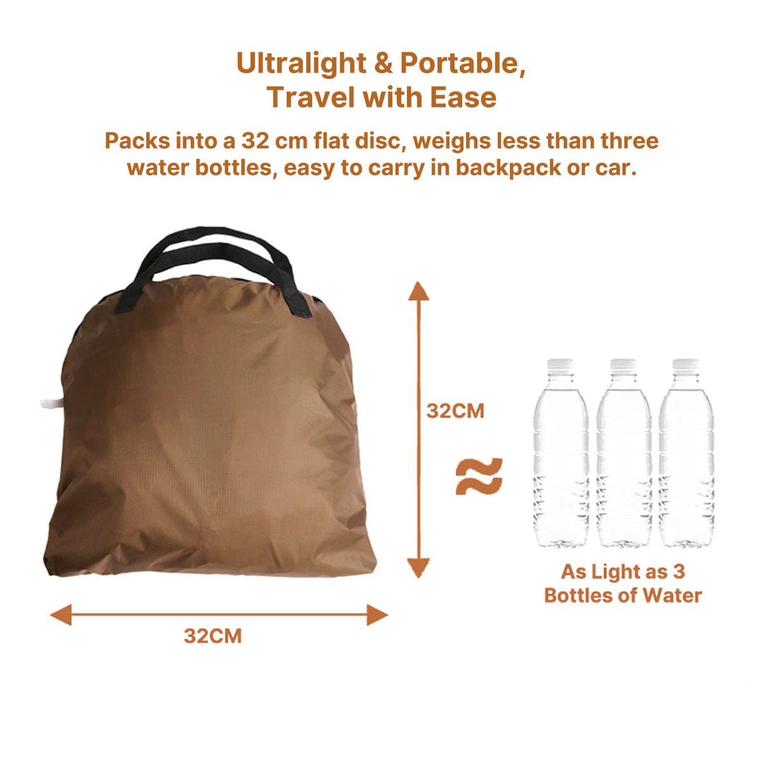 Solo camper resting inside the ultralight 1-person instant tent, protected from elements.