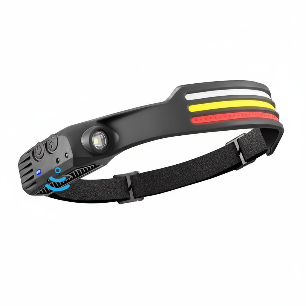 Versatile 1500 Lumen LED headlamp, great for outdoor sports, hiking, camping, and hands-free safety lighting.