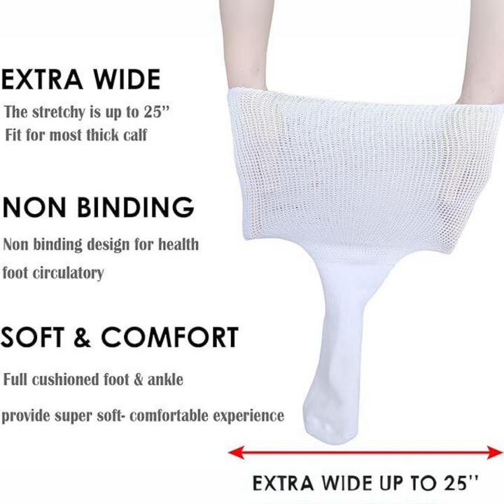 Unisex comfort socks: 2 pairs extra wide diabetic lymphedema socks for swollen feet, edema, and neuropathy relief.