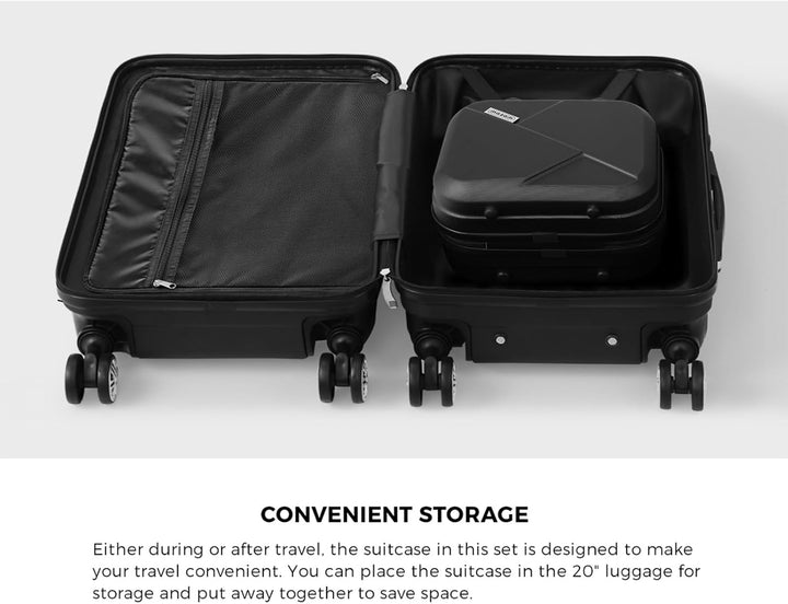Durable ABS hard shell 2-piece luggage set, built for travel with TSA lock & smooth 360° spinner wheels.