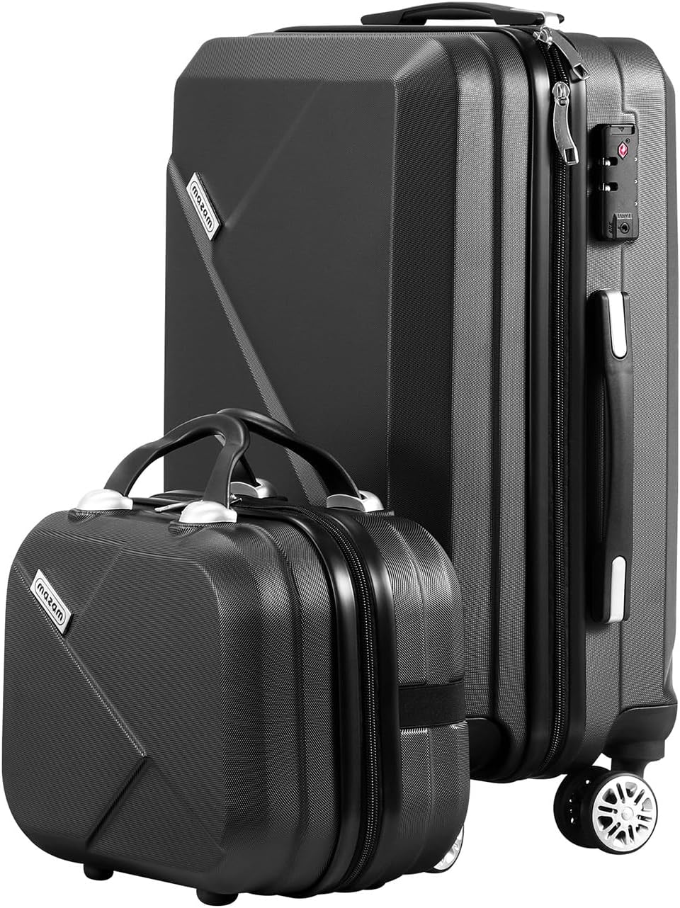 Effortless travel with this 2-piece hard shell luggage set, TSA lock & multi-directional spinner wheels, unisex.