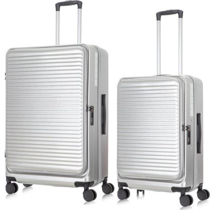 Durable hardshell suitcase set, 2 pieces, featuring a convenient laptop compartment & TSA lock.
