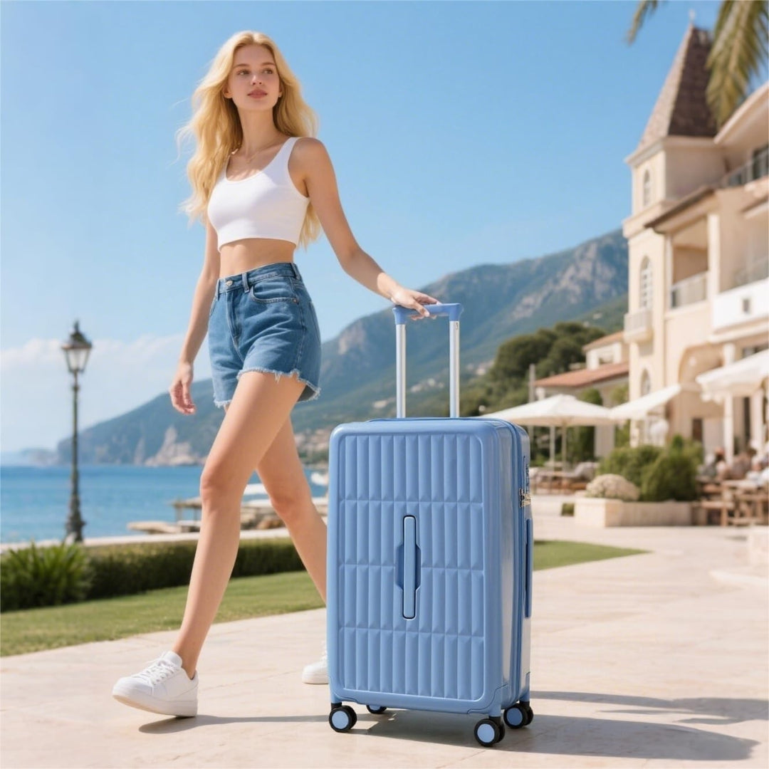 Lightweight 20" carry-on luggage with TSA lock, perfect for airline travel & easy packing.