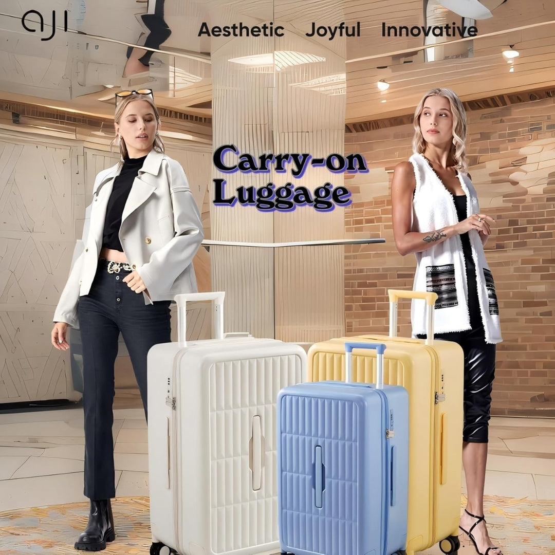 Unisex 20" spinner carry-on, durable PC hard shell & 3:7 split, airline-approved.