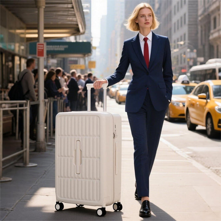 Smart 20-inch carry-on luggage, airline-approved, with 3:7 split for organized travel.