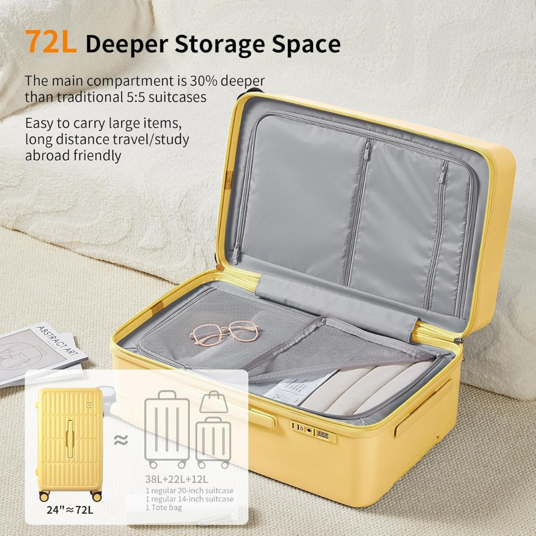 Durable & lightweight 20" carry-on, PC hard shell, airline-approved for stress-free travel.