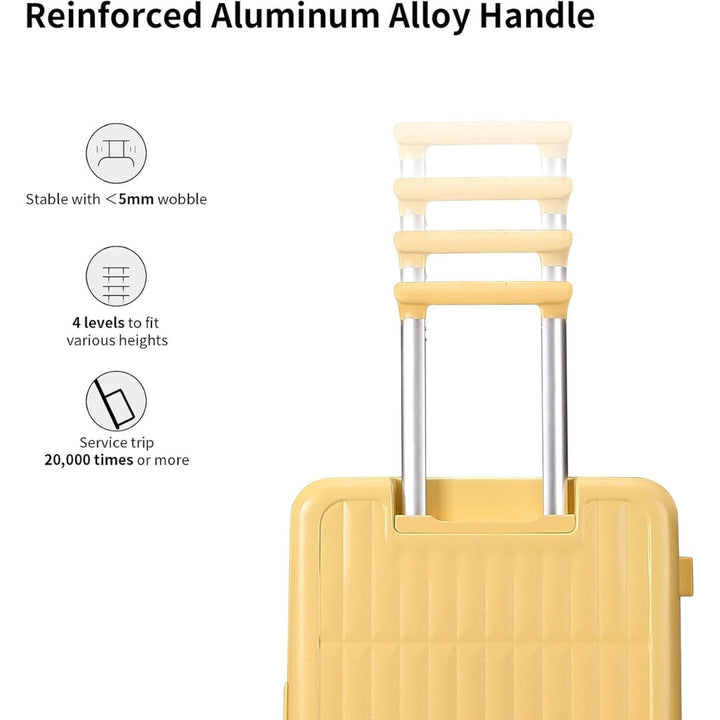 Durable 20" carry-on luggage, PC shell, airline-approved, perfect for short trips.