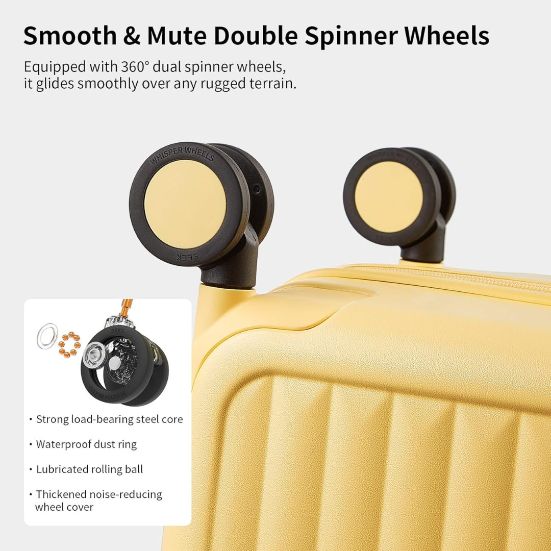 Unisex 20-inch carry-on with 3:7 split, airline-approved, durable & lightweight for travel.