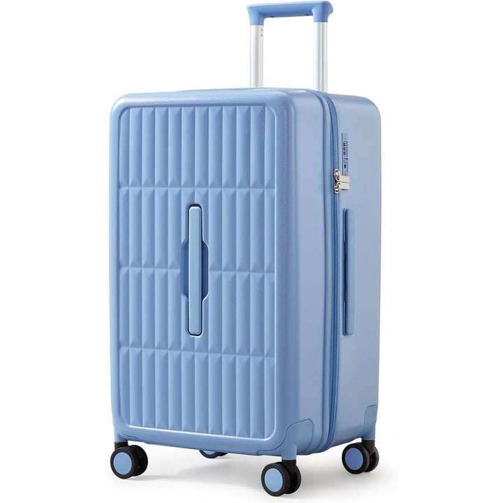 Lightweight 20" carry-on suitcase, airline-approved, features a triple-layer PC shell & TSA lock.