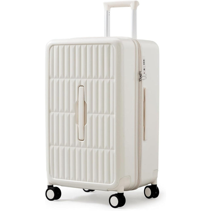 Unisex 20-inch spinner carry-on, airline-approved for easy travel, durable PC hard shell.