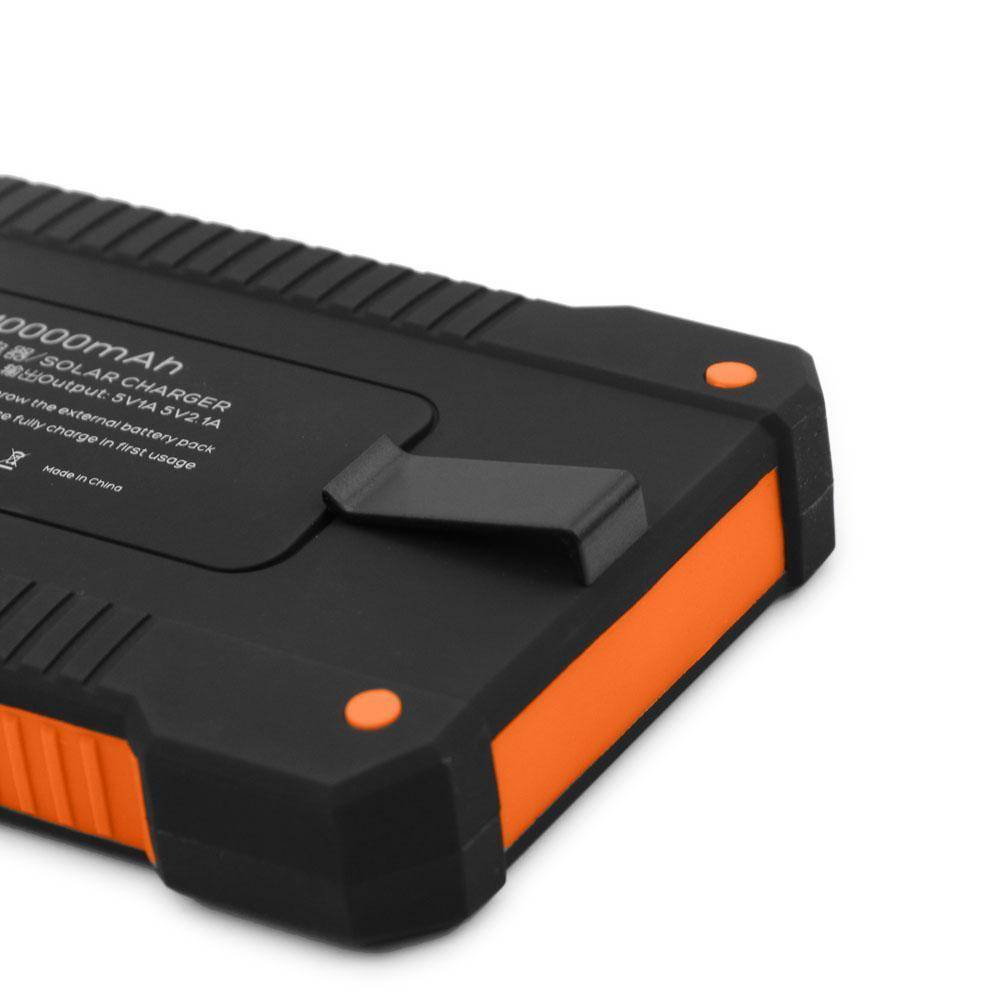 Efficient 20000mAh solar power bank for charging devices on the go during hiking trips