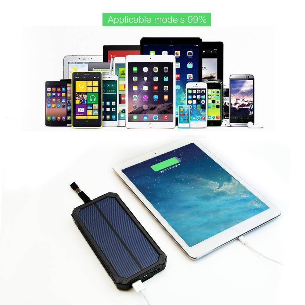 Unisex 20000mAh solar power bank for mobile devices, great for backpacking and outdoor living