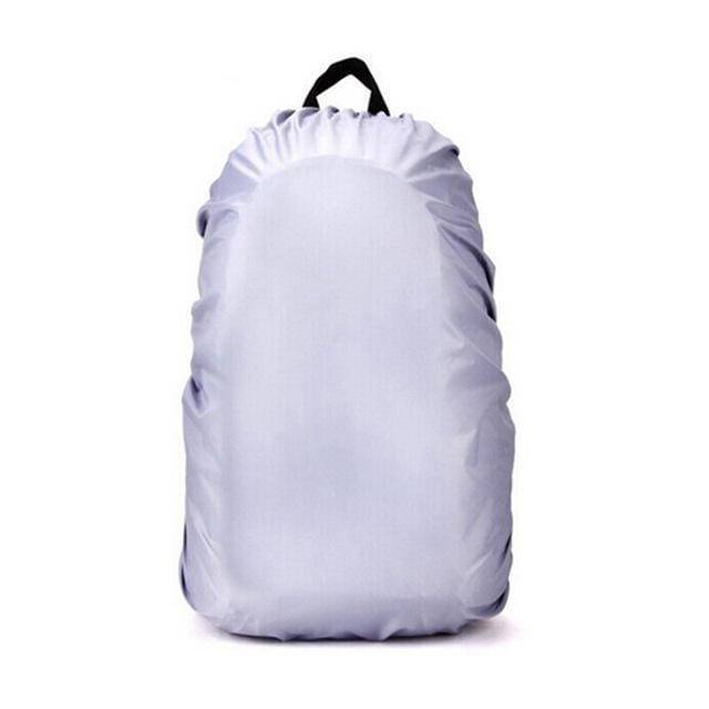 Compact 210D waterproof backpack rain cover, gray, easily stored as a travel essential for any outdoor trip