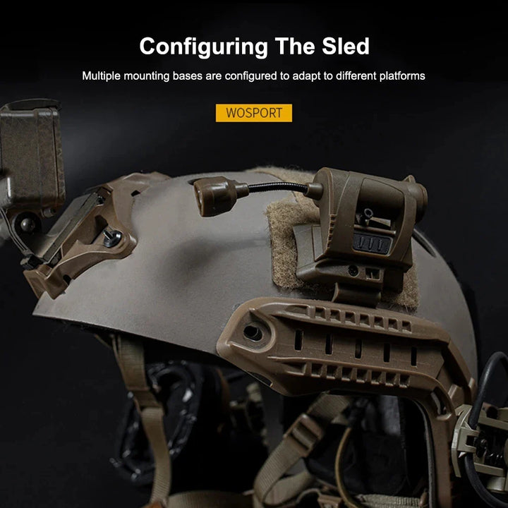 Tactical gear LED helmet mounted light with adjustable modes for diverse missions