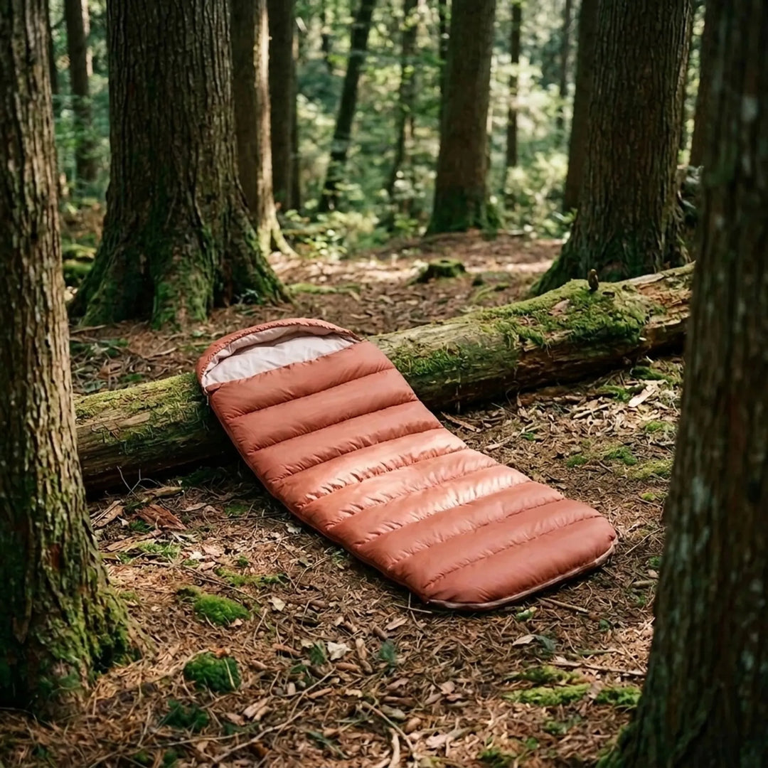 Unisex 3-season sleeping bag for camping & hiking adventures. Spacious, portable outdoor gear for comfortable nights.