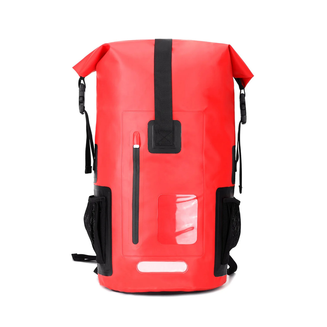 Robust 35L unisex travel and hiking backpack, offering waterproof protection and comfort