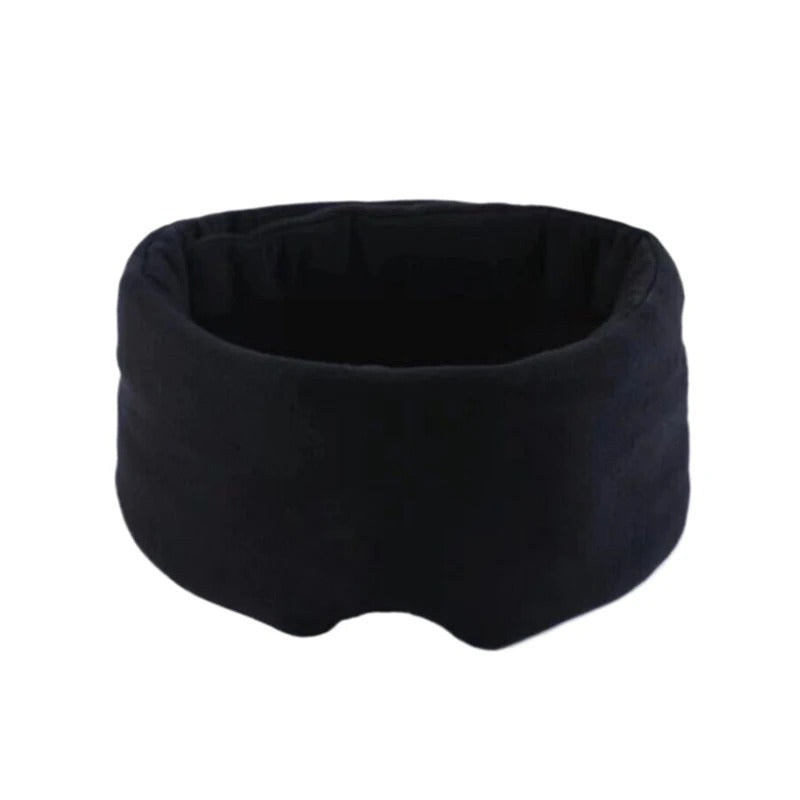 Complete travel comfort set: memory foam neck pillow, head strap & sleep mask for restful journeys.