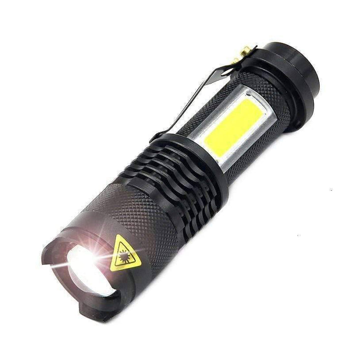 Bright 3800 lumen LED flashlight, durable for camping and hiking adventures