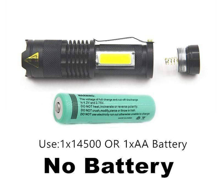 Handheld tactical flashlight with powerful 3800LM LED, ideal for emergencies