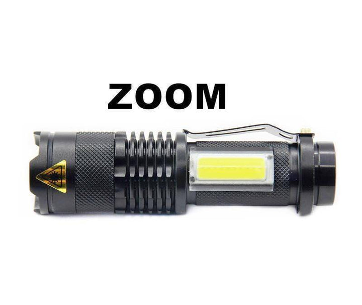 Portable LED flashlight, 3800 lumens, essential gear for camping and outdoor