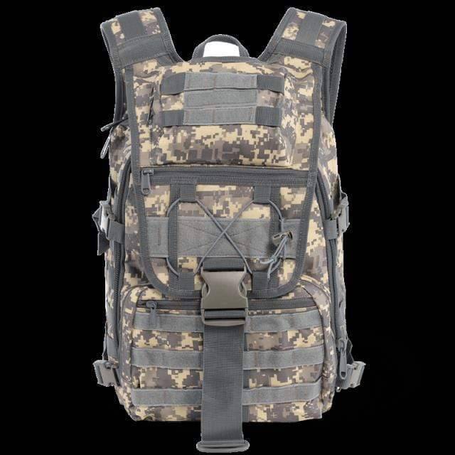 Unisex 40L durable adventure backpack, packed for travel, showcasing its capacity