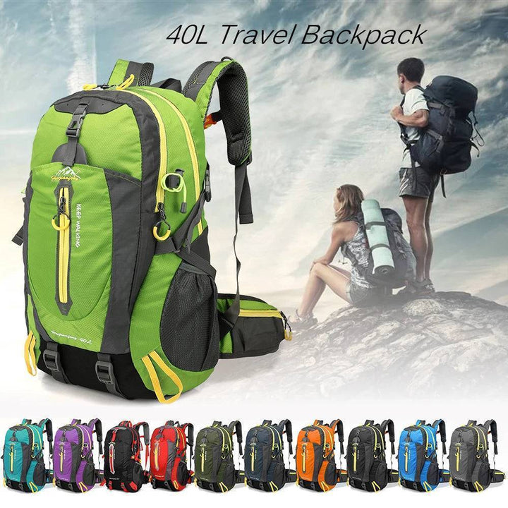 Unisex 40L Water-Resistant Outdoor Travel Backpack