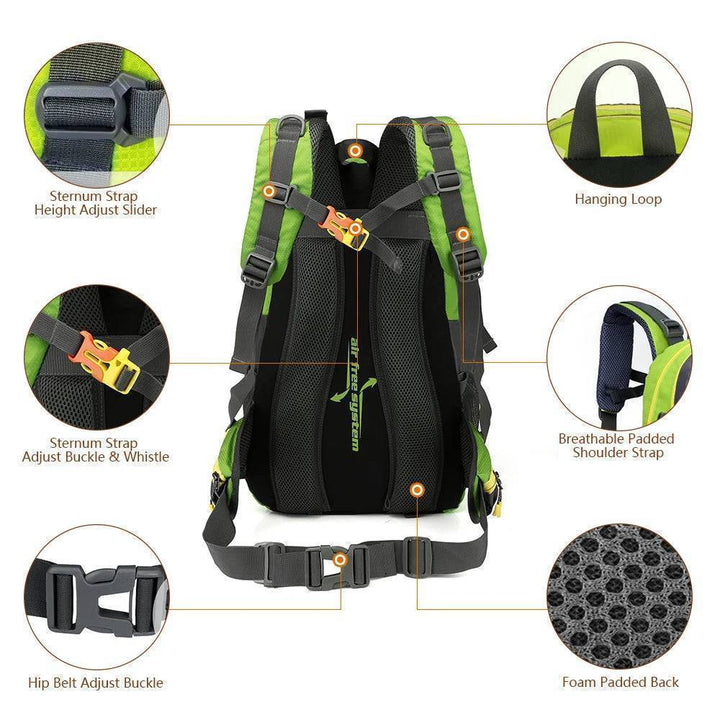 Unisex 40L Water-Resistant Outdoor Travel Backpack