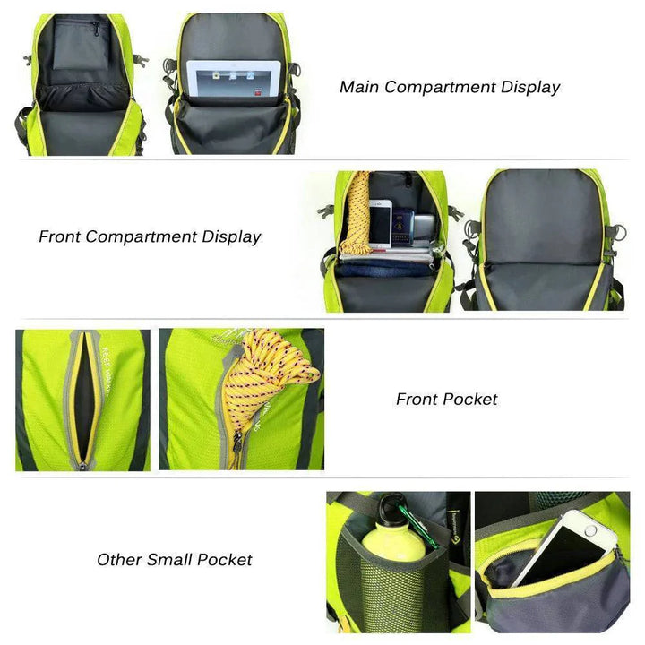 Unisex 40L Water-Resistant Outdoor Travel Backpack