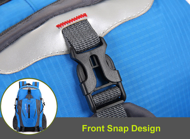Lightweight 40L travel rucksack, waterproof with ergonomic design for hiking