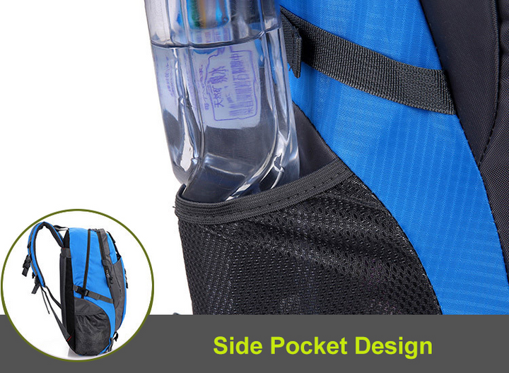 Unisex 40L waterproof hiking & travel backpack, featuring hydration bladder compatibility