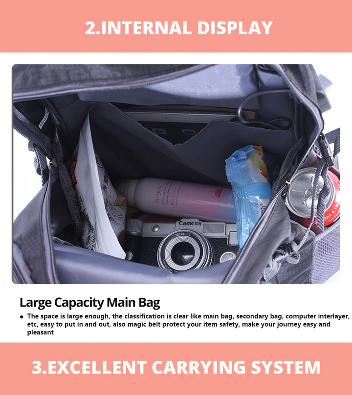 40L waterproof hiking backpack, lightweight for long treks and travel adventures