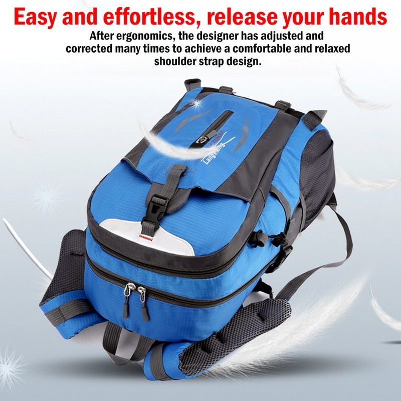 Lightweight 40L waterproof travel bag, designed for comfortable carry during hiking